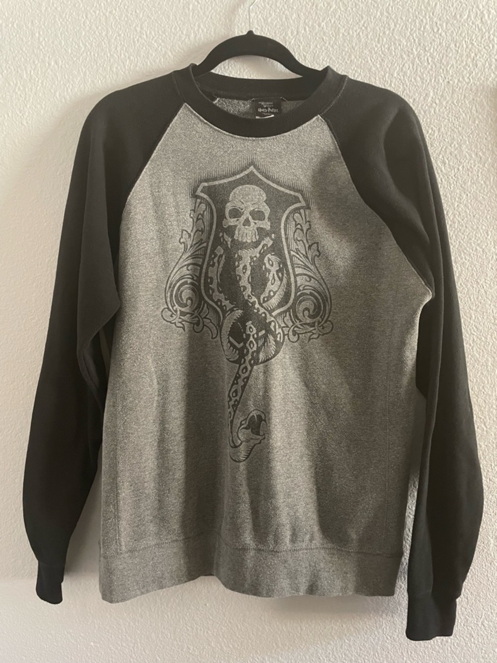 Harry Potter Death Eaters Grey and Black Graphic Crewneck Sweater